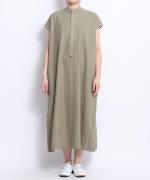 コットンリネン平織デニム　2wayワンピース